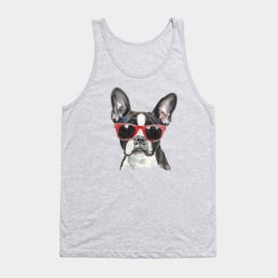 Boston Terrier with Sunglasses Tank Top